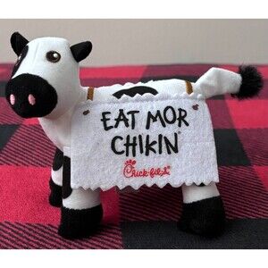 Chick-Fil-A Cow Plush Standing 6" Eat Mor Chikin Promotional 2024 Kids Meal Toy